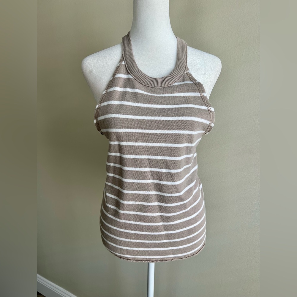 Aerie Stripe Casual Halter Tank Medium Casual Loungewear